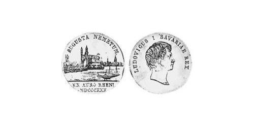 1 Дукат Королевство Бавария (1806 - 1918) Золото Людвиг I (король Баварии)(1786 – 1868)