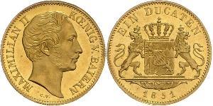 1 Дукат Королівство Баварія (1806 - 1918) Золото Максиміліан II (король Баварії)(1811 - 1864)