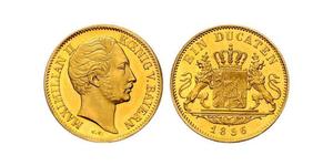 1 Дукат Королівство Баварія (1806 - 1918) Золото Максиміліан II (король Баварії)(1811 - 1864)