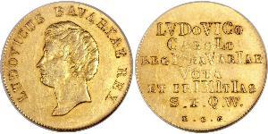 1 Дукат Королівство Баварія (1806 - 1918) Золото Людвиг I (король Баварії)(1786 – 1868)