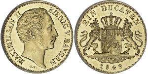 1 Дукат Королівство Баварія (1806 - 1918) Золото Максиміліан II (король Баварії)(1811 - 1864)