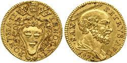 1 Дукат Папская область (752-1870) Золото Иннокентий XII (1615 -1700)