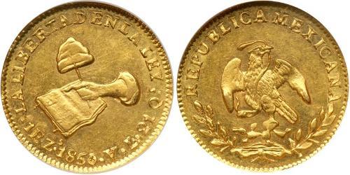 1 Ескудо Second Federal Republic of Mexico (1846 - 1863) Золото 