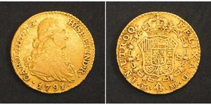 1 Ескудо Іспанська Імперія (1700 - 1808) Золото Карл IV король Іспанії  (1748-1819)