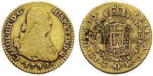 1 Ескудо Іспанська Імперія (1700 - 1808) Золото Карл IV король Іспанії  (1748-1819)