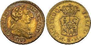 1 Ескудо Нова Іспанія (1519 - 1821) Золото Карл III король Іспанії (1716 -1788)