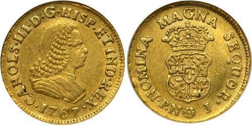 1 Ескудо Нова Ґранада (1717 - 1819) Золото Карл III король Іспанії (1716 -1788)