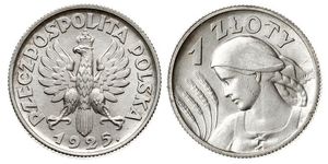 1 Злотий Польська республіка (1918 - 1939) Срібло 