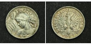 1 Злотый Польская Республика (1918 - 1939) Серебро 