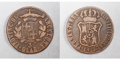 1 Кварто Іспанія Мідь Фердинанд VII король Іспанії (1784-1833)