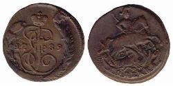 1 Копійка Російська імперія (1720-1917) Мідь Катерина II (1729-1796)