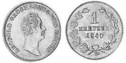 1 Крейцер Великое герцогство Баден (1806-1918) Медь Леопольд (великий герцог Баденский)(1790 – 1852)