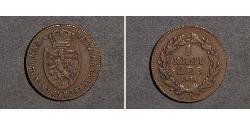 1 Крейцер Герцогство Нассау (1806 - 1866) Мідь 