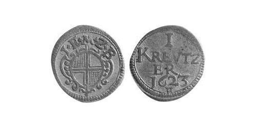 1 Крейцер Ансбах (княжество) (1398–1792) Серебро Joachim Ernst, Margrave of Brandenburg-Ansbach (1583 – 1625)