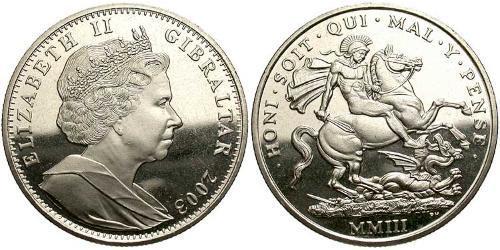 1 Крона(английская) Gibraltar (1704 - )  Елизавета II (1926-2022)