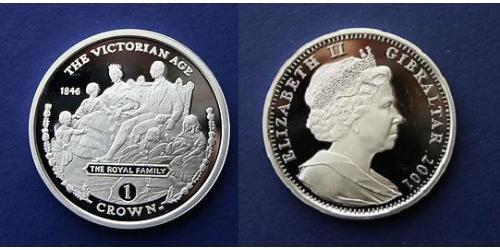 1 Крона(английская) Gibraltar (1704 - )  Елизавета II (1926-2022)