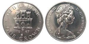 1 Крона(английская) Gibraltar (1704 - ) Никель/Медь Елизавета II (1926-2022)
