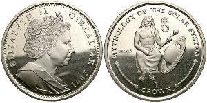 1 Крона(английская) Gibraltar (1704 - ) Никель/Медь Елизавета II (1926-2022)