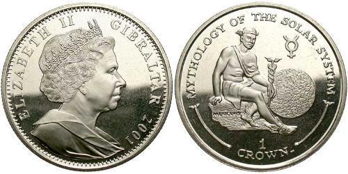 1 Крона(английская) Gibraltar (1704 - ) Никель/Медь Елизавета II (1926-2022)