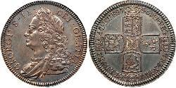 1 Крона(английская) Королевство Великобритания (1707-1801) Серебро Георг II (1683-1760)