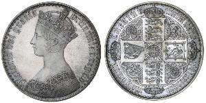 1 Крона(английская) Соединённое королевство Великобритании и Ирландии (1801-1922) Серебро Виктория (1819 - 1901)
