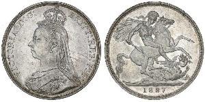 1 Крона(английская) Соединённое королевство Великобритании и Ирландии (1801-1922) Серебро Виктория (1819 - 1901)