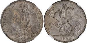 1 Крона(английская) Соединённое королевство Великобритании и Ирландии (1801-1922) Серебро Виктория (1819 - 1901)