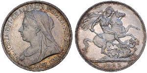 1 Крона(английская) Соединённое королевство Великобритании и Ирландии (1801-1922) Серебро Виктория (1819 - 1901)