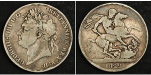 1 Крона(английская) Соединённое королевство Великобритании и Ирландии (1801-1922) Серебро Георг IV (1762-1830)