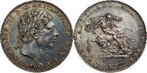 1 Крона(английская) Соединённое королевство Великобритании и Ирландии (1801-1922) Серебро Георг III (1738-1820)