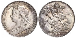 1 Крона(английская) Соединённое королевство Великобритании и Ирландии (1801-1922) Серебро Виктория (1819 - 1901)