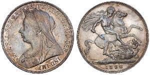 1 Крона(английская) Соединённое королевство Великобритании и Ирландии (1801-1922) Серебро Виктория (1819 - 1901)