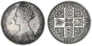 1 Крона(английская) Соединённое королевство Великобритании и Ирландии (1801-1922) Серебро Виктория (1819 - 1901)