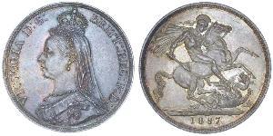 1 Крона(английская) Соединённое королевство Великобритании и Ирландии (1801-1922) Серебро Виктория (1819 - 1901)