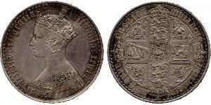 1 Крона(английская) Соединённое королевство Великобритании и Ирландии (1801-1922) Серебро Виктория (1819 - 1901)