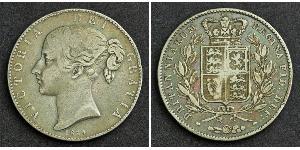 1 Крона(английская) Соединённое королевство Великобритании и Ирландии (1801-1922) Серебро Виктория (1819 - 1901)