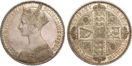 1 Крона(английская) Соединённое королевство Великобритании и Ирландии (1801-1922) Серебро Виктория (1819 - 1901)