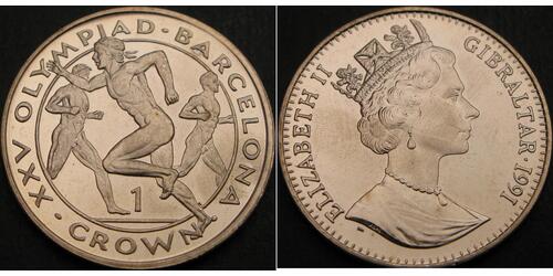 1 Крона(англійська) Gibraltar (1704 - )  Єлизавета II (1926-2022)