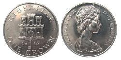 1 Крона(англійська) Gibraltar (1704 - ) Нікель/Мідь Єлизавета II (1926-2022)