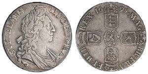 1 Крона(англійська) Королівство Англія (927-1649,1660-1707) Срібло Вільгельм III (1650-1702)