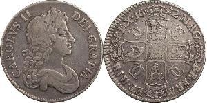 1 Крона(англійська) Королівство Англія (927-1649,1660-1707) Срібло Карл II (1630-1685)