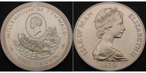 1 Крона(англійська) Острів Мен Срібло Єлизавета II (1926-2022)