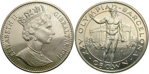 1 Крона Гибралтар  Елизавета II (1926-2022)