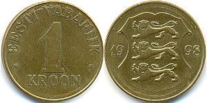1 Крона Естонія (1991 - ) Бронза/Алюміній 