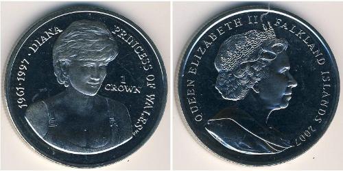 1 Крона Фолклендские острова Медь Елизавета II (1926-2022)