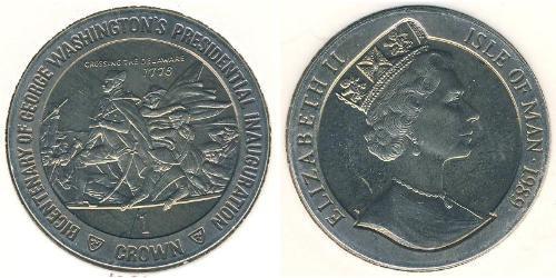 1 Крона Остров Мэн Никель/Медь Елизавета II (1926-2022)