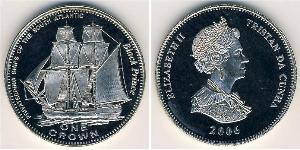 1 Крона Тристан-да-Кунья (острова) Никель/Медь Елизавета II (1926-2022)