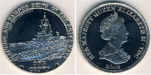 1 Крона Тристан-да-Кунья (острова) Никель/Медь Елизавета II (1926-2022)