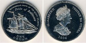 1 Крона Тристан-да-Кунья (острова) Никель/Медь Елизавета II (1926-2022)