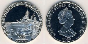 1 Крона Тристан-да-Кунья (острова) Никель/Медь Елизавета II (1926-2022)